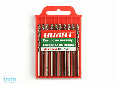 Сверло по металлу ц/х 3.5х39х70 мм HSS, комплект из 10-ти шт ВОЛАТ