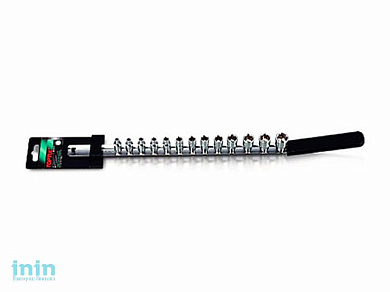 Набор головок 1/4" 4-14мм 6гр. 13шт на подвесе TOPTUL (GAAQ1308)