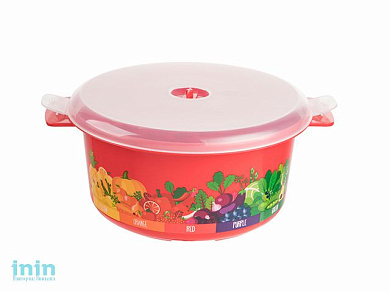 Емкость для холодильника и СВЧ Vitaline, роза, BEROSSI (Изделие из пластмассы. Размер 236 х 200 х 101 мм)