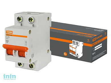 Автоматич. выключатель ВА47-63 2Р 25А 4,5кА х-ка С TDM