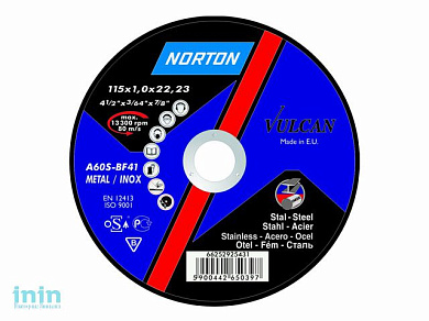 Круг отрезной 125х2.5x22.2 мм для металла Vulcan NORTON