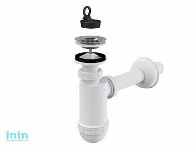 Сифон для умывальника O32 с нержавеющей peшeткой O63, Alcaplast (Сифон для умывальника D32 с нержавеющей peшeткой D63)