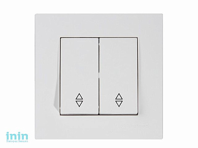 Выключатель проходной 2-клав. (скрытый, пруж. зажим) белый, RITA, MUTLUSAN (10 A, 250 V, IP 20)