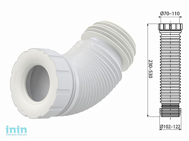 Гибкая подводка для выпуска унитаза, Alcaplast (Гибкая подводка для выпуска унитаза A97SN)