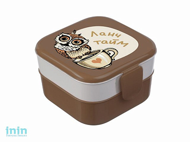 Контейнер для обеда (0,4+0,4л) - совы (IDEA)