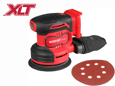 Аккум. эксцентриковая шлифмашина WORTEX COS 1218-1 E в кор. ALL1 XLT SOLO 18В, 125 мм, 6000-13000 об (Амплитуда колебаний, мм: 1.6) БЕЗ АКБ