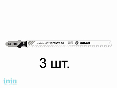 Пилка лобз. по дереву T308BFP (3 шт.) BOSCH (пропил с точным соблюдения угла, для точного реза, в т.ч. в твердой древисине)
