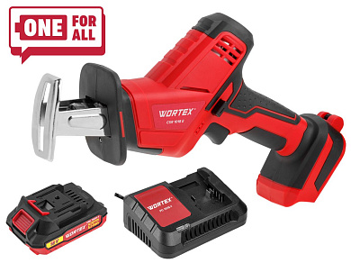 Аккум. сабельная пила WORTEX CSR 1018 E в чем. ALL1 XLT SET 18В, 1 акк., 2 Ач, дер. 100 мм (18 В, С АКБ (2.0 А/ч) И З/У, дерево до 100 мм, металл до 6 мм, пластик до 40 мм)