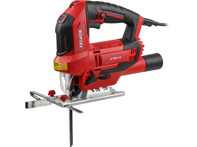 Лобзик электрический WORTEX JS 1009-1 LE в кор. 850 Вт, 500-3000 ход/мин, пропил до 100 мм (Лазер, подсветка, литая платформа)