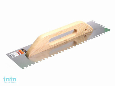 Гладилка швейц.нерж.с дер.ручкой 126х480мм зуб 10x10мм STARTUL MASTER (ST1056-10) (для нанесения клея плиточного, клея для блоков)