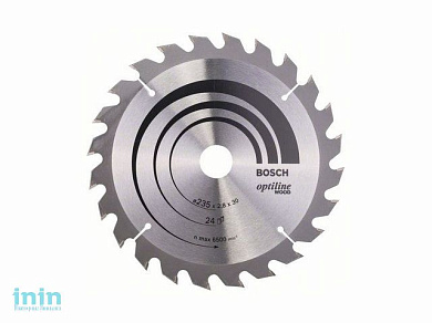 Диск пильный 235х30/25 мм 24 зуб. по дереву OPTILINE BOSCH (переменный зуб)