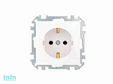 Розетка 1-ая (скрытая, с/з) белая, Стиль, Bylectrica (Розетка штепсельная с заземляющим контактом скрытой установки Гарантийный срок:24 месяца)