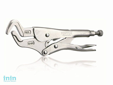Зажим-клещи с изогнутыми узкими губками 215мм TOPTUL (DMAD1A09)