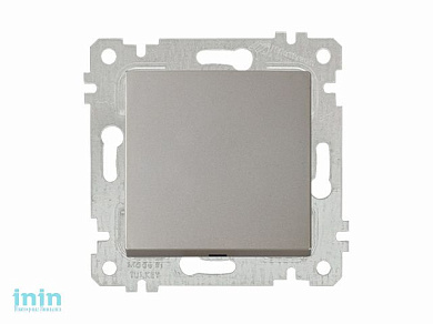 Выключатель 1-клав. (скрытый, без рамки, пруж. зажим) титан, RITA, MUTLUSAN (10 A, 250 V, IP 20)