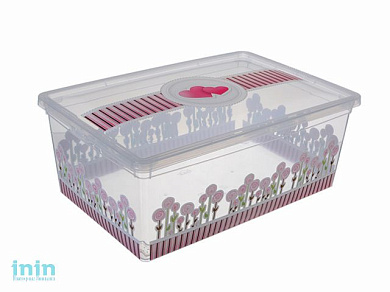 Ящик для хранения ДЕКО 340х190х120мм (цветы) (IDEA)