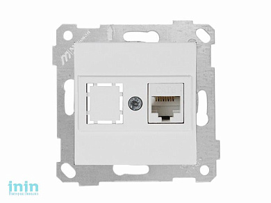 Розетка компьютерная 2xRJ45 (Cat6, скрытая, без рамки) белая, RITA, MUTLUSAN
