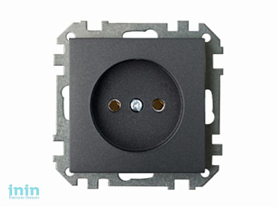 Розетка 1-ая (скрытая, б/з) графит, Стиль, Bylectrica (штепсельная скрытой установки Гарантийный срок:24 месяца)