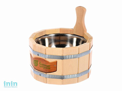 Ушат "шайка" 3,5 л, c нержавеющей вставкой, "Банные штучки" (БАННЫЕ ШТУЧКИ)