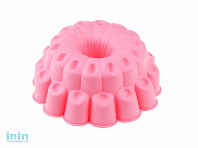 Форма для выпечки, силиконовая, кекс фантазия, 24 х 9 см, розовая, PERFECTO LINEA