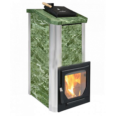 Печь Варвара ТЕРМА "Сказка" (облицовка Змеевик) укороченная топка