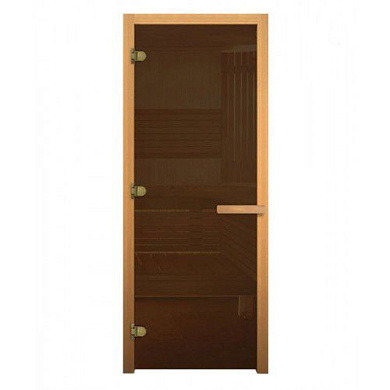 Дверь для бани стеклянная 1900х700 (бронза, 3 петли, 8мм)