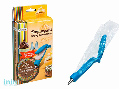 Кондитерский шприц-аппликатор, MARMITON (2 пакета, 2 насадки, аппликатор)