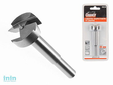 Сверло Форстнера по дереву 26мм GEPARD (GP0470-26) (петельное, фреза для петельных отверстий)