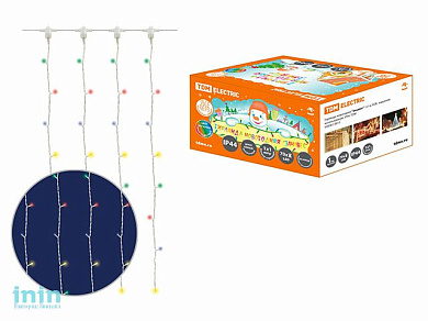 Гирлянда новогодняя "Занавес" 1х1 м, RGB,  наружное использование, IP44, TDM