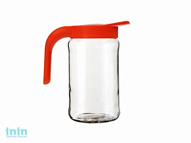 Кувшин Бочонок, фуксия, BEROSSI (Изделие из стекла и пластмассы. Литраж 1.5 литра)