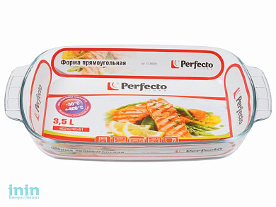 Форма из жаропрочного стекла, 3.5 л, прямоугольная, 402х248х61 мм, PERFECTO LINEA