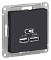 Розетка USB 5B/2100mA 2*5B/1050mA Schneider Electric Atlas Design ATN001033