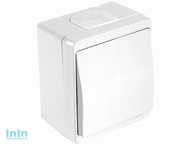 Выключатель двухполюсный (открытый) белый, NEMLIYER, MUTLUSAN (10 A, 250 V, IP 44)