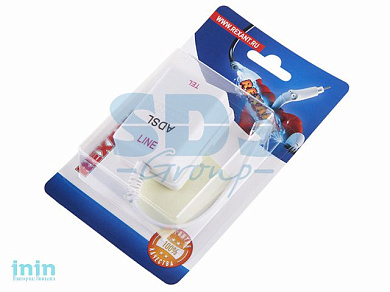 Розетка телефонная на стену, ADSL сплиттер, 6Р-4С (RJ-11) REXANT