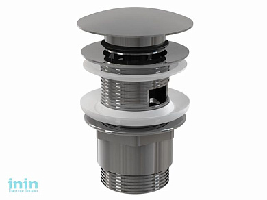 Водослив для умывальника click/clack 5/4, цельнометаллический с большой заглушкой, Alcaplast (Водослив для умывальника click/clack 5/4, цельнометаллич