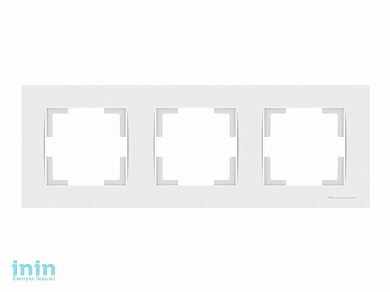 Рамка 3-ая горизонтальная белая, RITA, MUTLUSAN