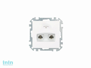 Розетка 2-ая телефонная (скрытая) белая, Стиль, Bylectrica (Розетка телефонная двухгнездная для скрытой установки (полимерный суппорт) Гарантийный сро