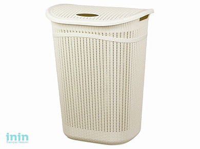 Корзина для белья ВЯЗАНИЕ 55л (белый) (IDEA)