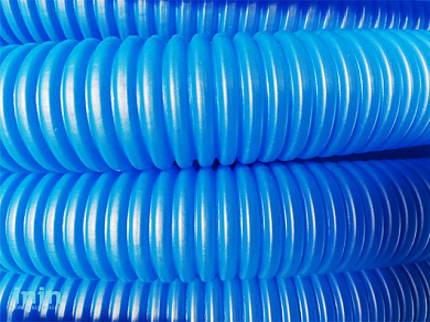 Трубка защитная гофрированная 35мм бухта 50м синяя (для 25 и 26 трубы) (Пешель для 25 и 26 трубы) (AV Engineering)