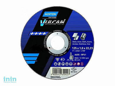 Круг отрезной 125х1.0x22.2 мм для металла Vulcan NORTON