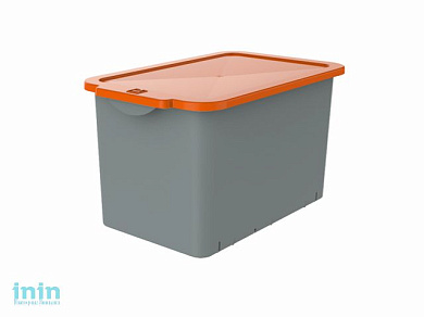 Емкость с крышкой WOW Color, мандарин, BEROSSI (Изд. из пластм. Размер 409 * 255 * 248 мм,  15 литров)