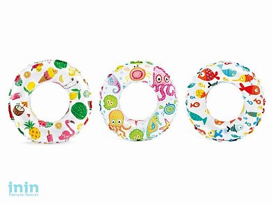 Надувной круг для плавания Lively Print, 51 см, INTEX (от 3 до 6 лет, цвета в ассортименте)