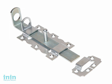 Задвижка дверная 110 мм с проушиной, белый цинк STARFIX