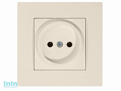 Розетка 1-ая (скрытая, б/з) кремовая, RITA, MUTLUSAN (16 A, 250 V, IP 20)