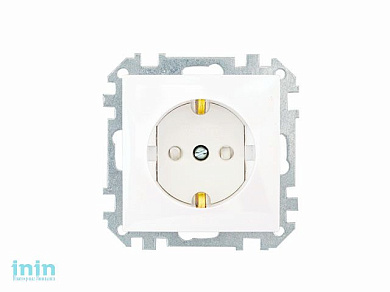 Розетка 1-ая (скрытая, с/з, з/ш) белая, Стиль, Bylectrica (Розетка штепсельная со шторками с заземляющим контактом скрытой установки Гарантийный срок: