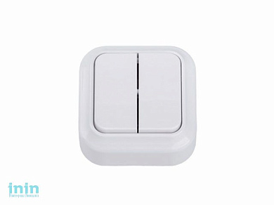 Выключатель 2 клав. (открытый, до 6А) белый, Вариант, Bylectrica (Выключатель  двухклавишный для открытой установки Гарантийный срок:24 месяца)