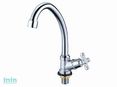 Кран водоразборный на гайке 1/2, поворотный излив JIK1-A102-A SOLONE (Количество в коробке - 4 шт) (G.LAUF)