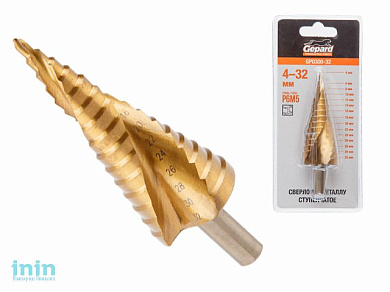 Сверло по металлу ступенчатое 4-32 мм GEPARD (GP0300-32) (сверло конусное)