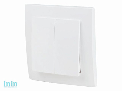 Выключатель 2 клав. (cкрытый, 6А) белый, Стандарт, Юпитер (VS 56-232 Б) (ЮПИТЕР)