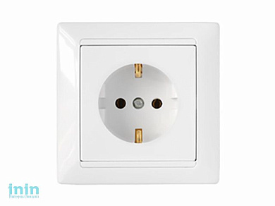 Розетка 1-ая (скрытая, с/з) белая, Стиль, Bylectrica (штепсельная скрытой установки Гарантийный срок:24 месяца)