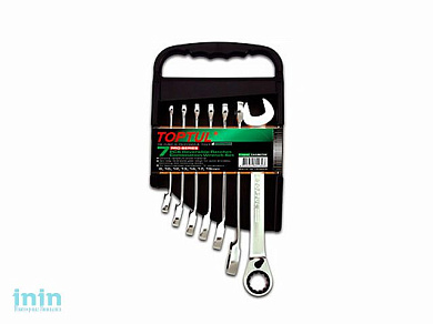 Набор ключей комбинир. с трещоткой 10-19мм PRO SERIES TOPTUL (GAAM0709)